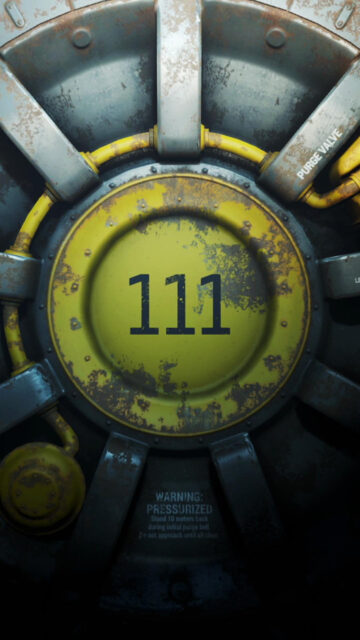 Vault 111 Industrial Metal Door Mobile Wallpaper