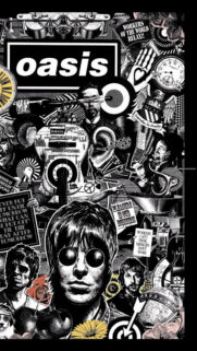 Black and White Oasis Collage Retro Style Mobile Wallpaper