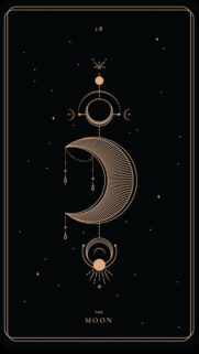 The Moon Tarot Card Aesthetic Spiritual Art Phone Wallpaper