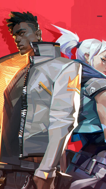 Valorant Phoenix and Jett Digital Art Mobile Wallpaper