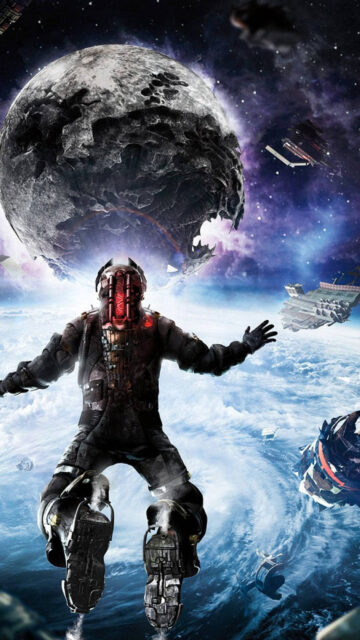 Isaac Clarke Floating in Space Mobile Wallpaper