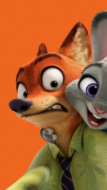 Nick Wilde and Judy Hopps Close-Up Mobile Wallpaper