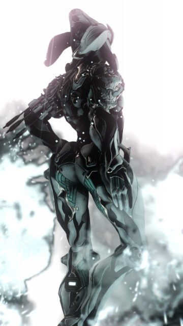 Futuristic Cybernetic Warrior Digital Art Mobile Wallpaper