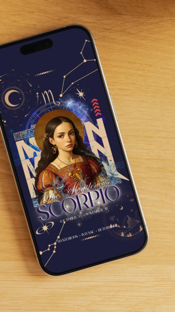 Mystic Scorpio Aesthetic Zodiac Astrology Phone Wallpaper