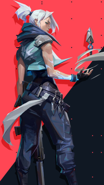 Jett Valorant Stylized Character Art Mobile Wallpaper