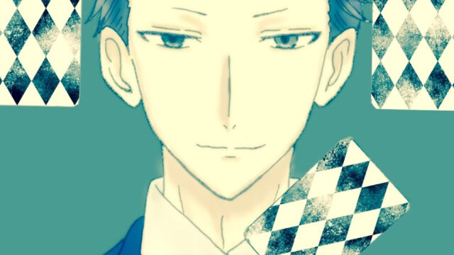 Anime Man with Playing Cards Mobile Wallpaper