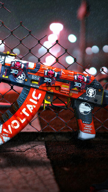 3DMAX Sticker AK-47 Voltaic Custom Skin Mobile Wallpaper