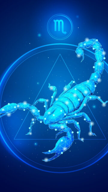 Low Poly Scorpio Zodiac Sign Aesthetic Blue Constellation Wallpaper