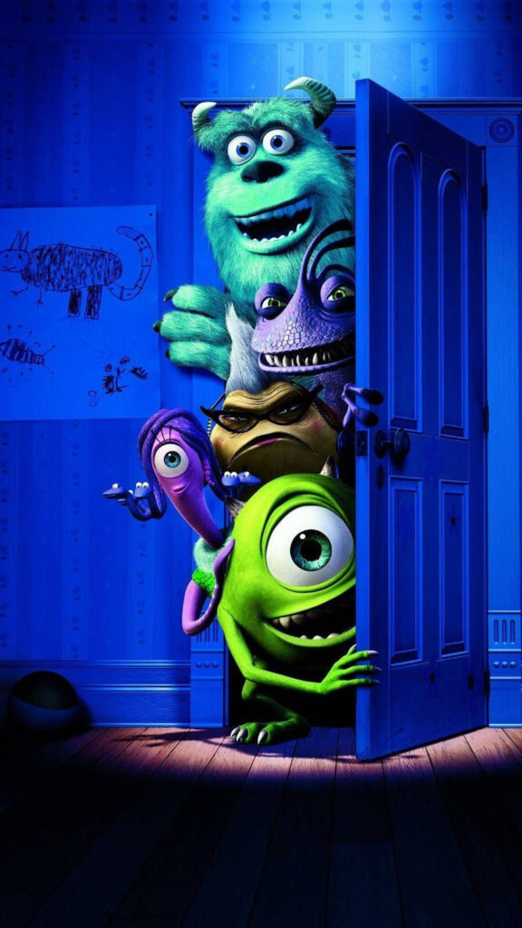 Monsters Inc. Characters Group Portrait 4K Mobile Wallpaper
