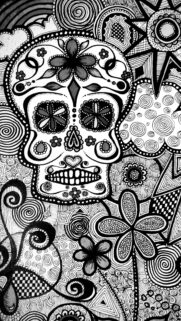 Sugar Skull Pattern Art Mobile Wallpaper
