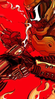 Doom Slayer Cybernetic Armor Mobile Wallpaper