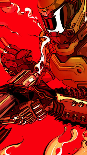 Doom Slayer Cybernetic Armor Mobile Wallpaper
