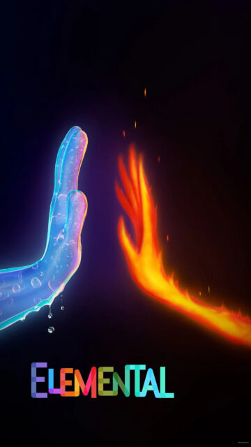 Elemental Water and Fire Hands 4K Mobile Wallpaper