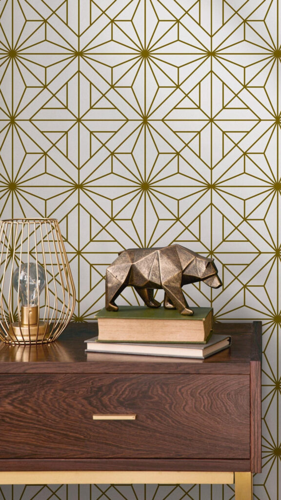 Sacred Geometry Gold Lines Pattern Aesthetic Spiritual Energy Wallpaper