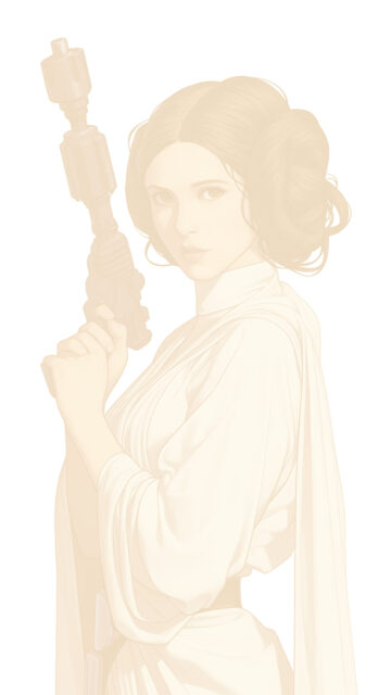 Minimalist Princess Leia Illustration Mobile Wallpaper