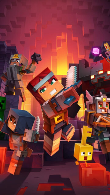 Minecraft Dungeons Heroic Battle Mobile Wallpaper