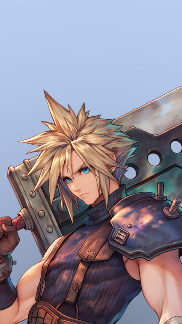 Cloud Strife Final Fantasy VII Anime Style Mobile Wallpaper