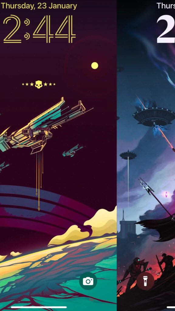 Epic Science Fiction Battle Scene Mobile Wallpaper