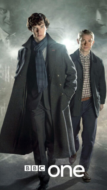 Benedict Cumberbatch and Martin Freeman Sherlock Mobile Wallpaper