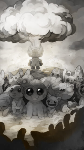 Apocalyptic Creature Gathering Mobile Wallpaper