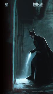 Batman Investigating in Shadows Dark Mobile Wallpaper