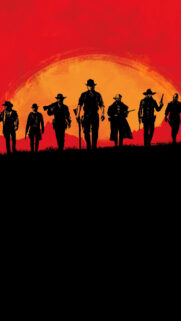 Red Dead Redemption 2 Group Silhouette Mobile Wallpaper