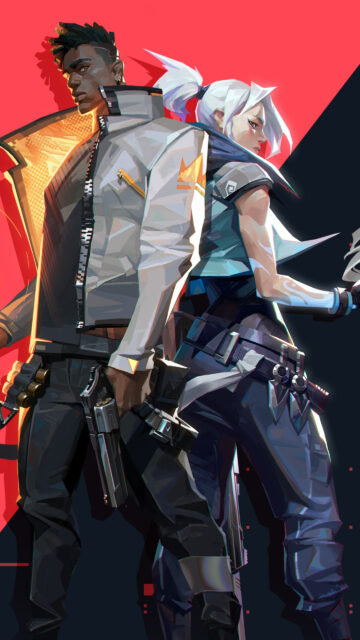Valorant Phoenix and Jett Action Mobile Wallpaper
