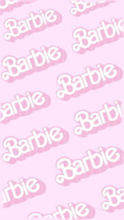 Pink Glitter Barbie Logo Pattern Mobile Wallpaper