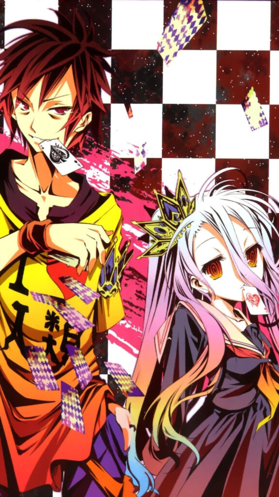 No Game No Life Sora and Shiro Anime Duo Mobile Wallpaper