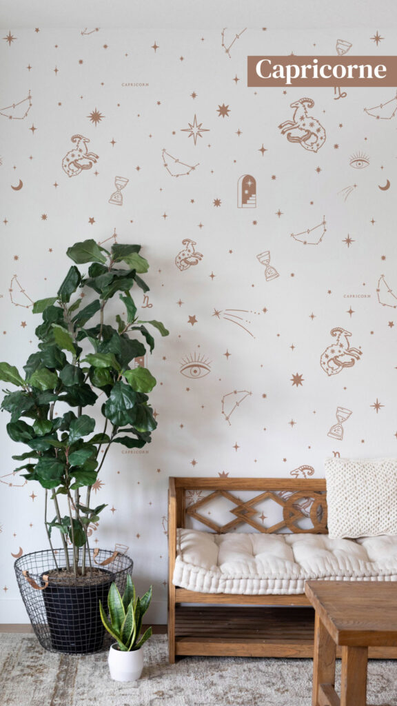 Capricorn Zodiac Earth Sign Aesthetic Celestial Constellation Wallpaper