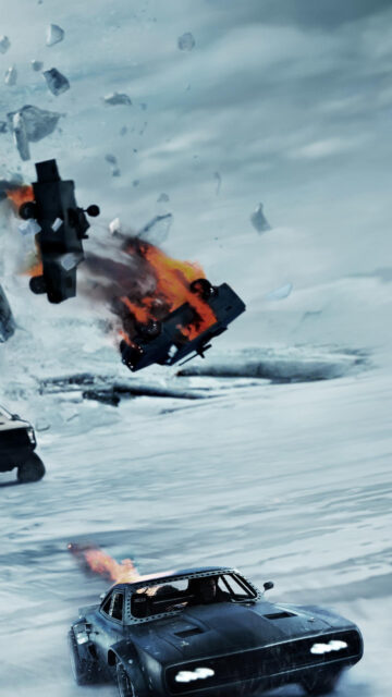 Action Movie Muscle Car Chase Mobile Wallpaper