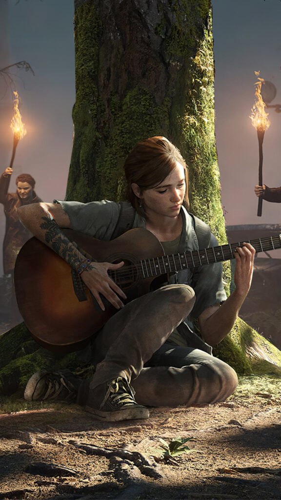 Ellie Williams Playing Guitar Mobile Wallpaper