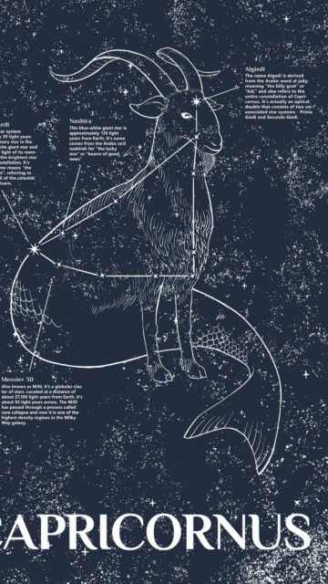 Capricorn Constellation Aesthetic Celestial Zodiac Art Wallpaper