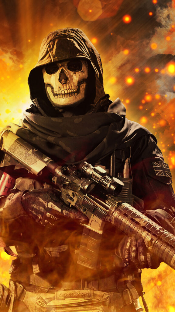Ghost Call of Duty Modern Warfare Character 4K Mobile Wallpaper