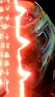 Doom Slayer Intense Combat Glow Mobile Wallpaper