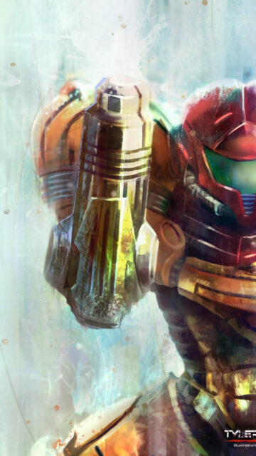 Samus Aran Power Suit Mobile Wallpaper
