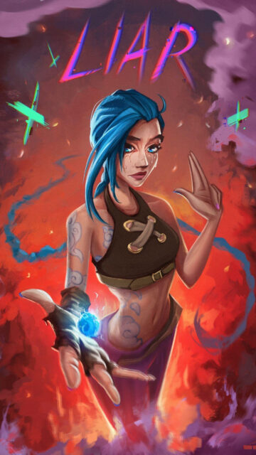 Jinx Arcane Emotional Digital Illustration Mobile Wallpaper