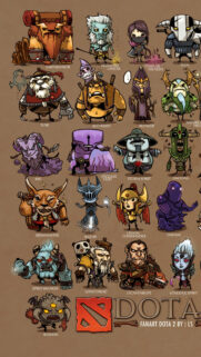 Dota 2 Chibi Character Collection Mobile Wallpaper