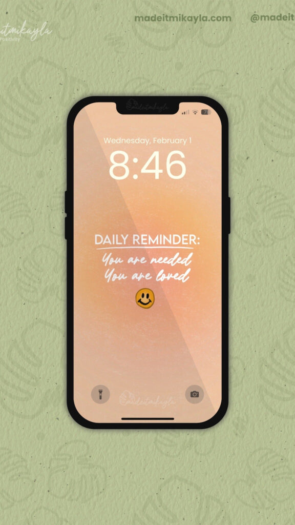 Positive Daily Reminder Aesthetic Manifestation iPhone Wallpaper