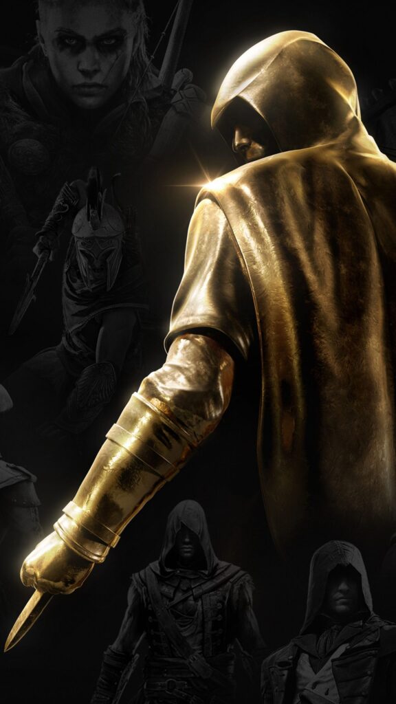 Assassin's Creed Golden Hooded Assassin Phone Wallpaper