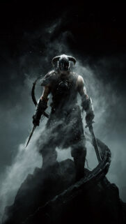 Dragonborn Warrior Epic Battle Mobile Wallpaper