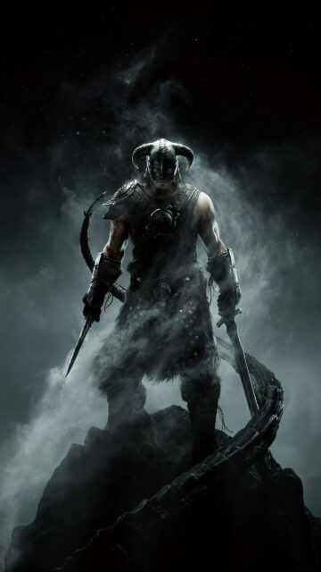 Dragonborn Warrior Epic Battle Mobile Wallpaper
