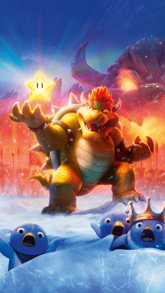 Bowser and Penguin Kingdom Invasion 4K Mobile Wallpaper