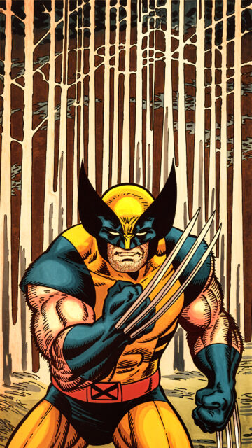Wolverine X-Men Intense Forest Stance Mobile Wallpaper