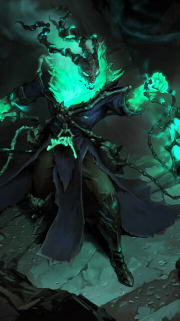 Thresh League of Legends Dark Fantasy Phone Wallpaper
