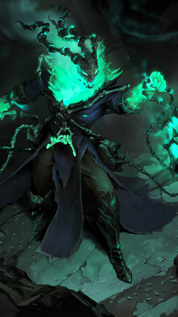 Thresh League of Legends Dark Fantasy Phone Wallpaper