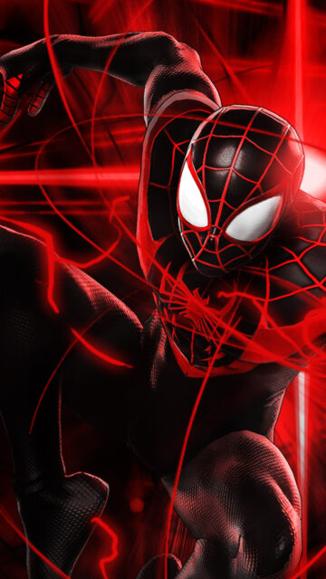 Miles Morales Venom Strike Action Mobile Wallpaper