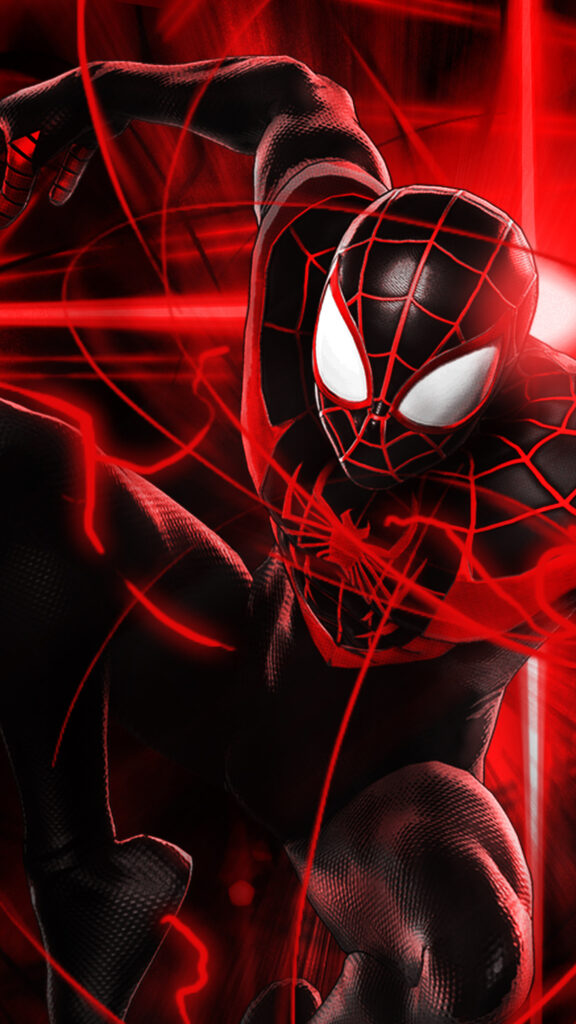 Miles Morales Venom Strike Action Mobile Wallpaper