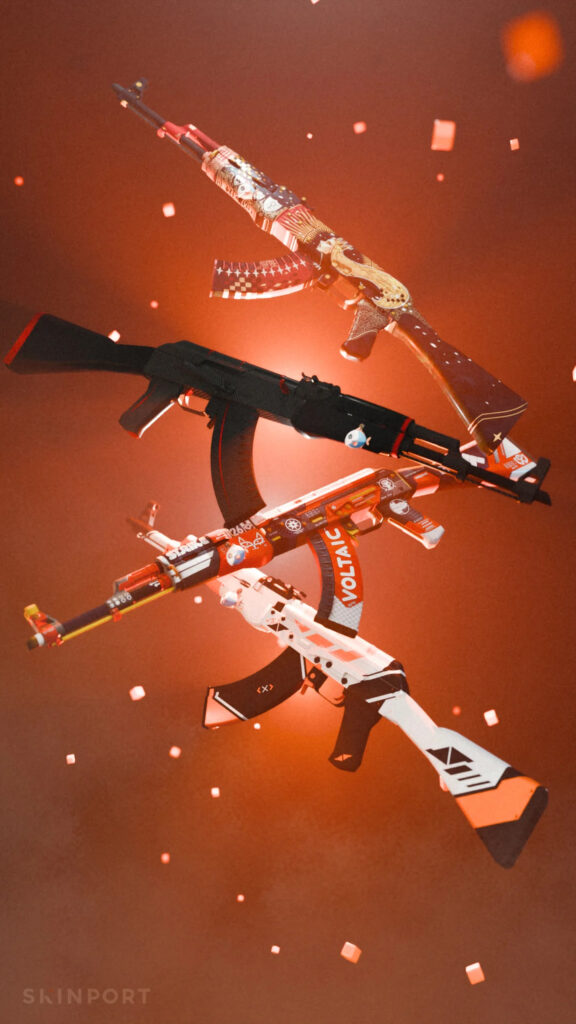 AK-47 Weapon Skins CS2 Gaming Mobile Wallpaper