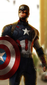 Captain America Avengers Suit Cinematic Portrait Mobile Wallpaper